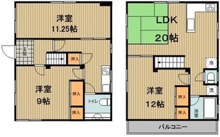 鶴舞４丁目戸建貸家の物件間取画像